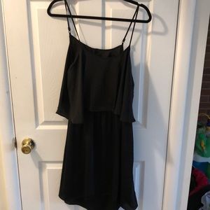 Black open Back ruffle dress